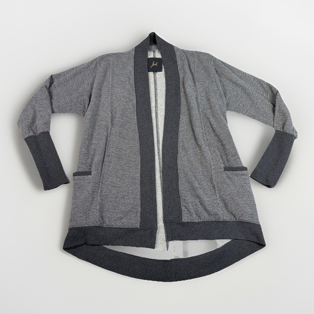Jack By BB Dakota knit Cardigan Sweater Womens M Gray Pockets Minimalist Neutral